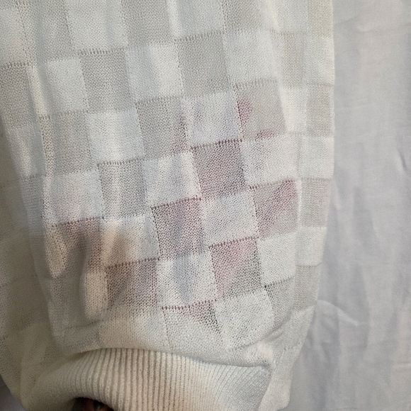 Armani Exchange Lg White Checker Sheer Knit Tank NWT - Picture 9 of 12